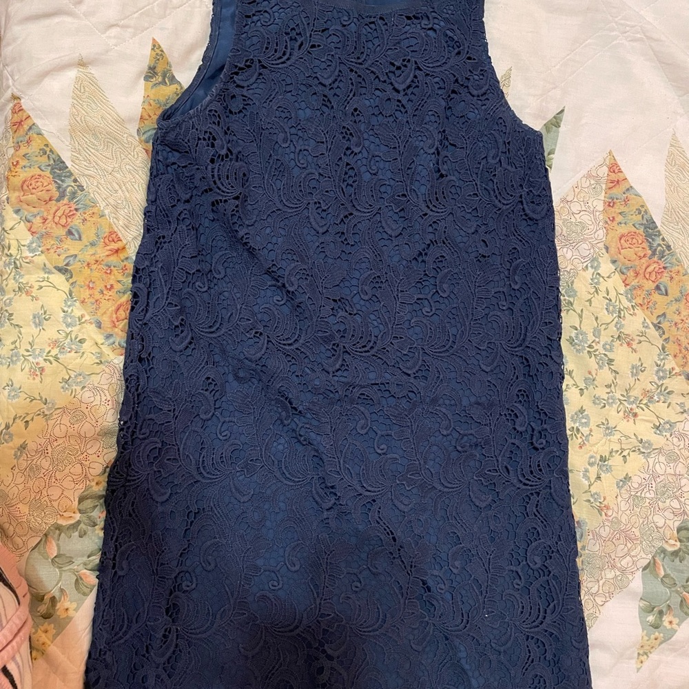 LOFT Kids Elegant Blue Lace Dress